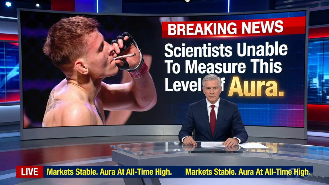 Breaking news meme: scientists unable to measure this level of aura